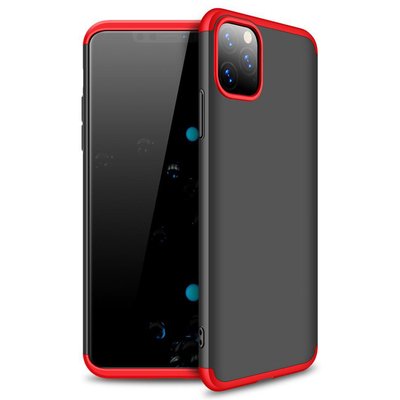 Microsonic Apple iPhone 11 Pro Max Kılıf Double Dip 360 Protective AYS Siyah - Kırmızı