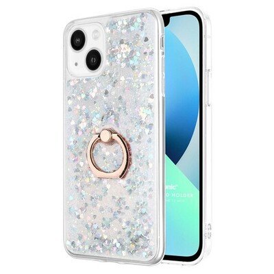 Microsonic Apple iPhone 13 Mini Kılıf Glitter Liquid Holder Gümüş