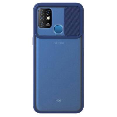 Microsonic Infinix Hot 10 Kılıf Slide Camera Lens Protection Lacivert