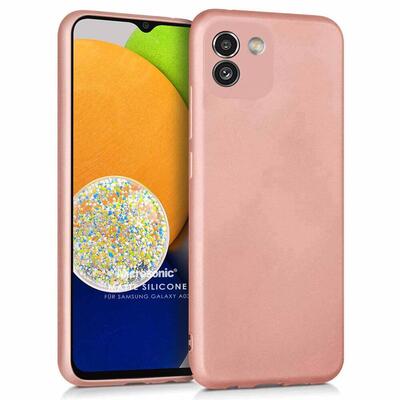 Microsonic Samsung Galaxy A03 Kılıf Matte Silicone Rose Gold