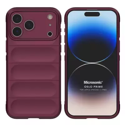 Microsonic Apple iPhone 17 Pro Kılıf Oslo Prime Bordo