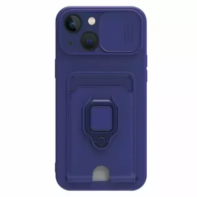 Microsonic Apple iPhone 15 Plus Kılıf Multifunction Silicone Lacivert