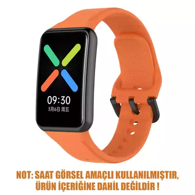 Microsonic Oppo Watch Free Kordon, Silicone Sport Band Turuncu