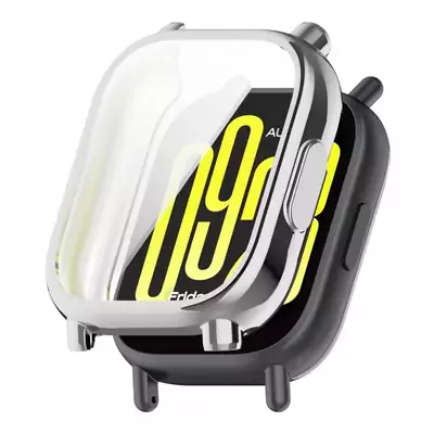 Microsonic Xiaomi Redmi Watch 5 Lite Kılıf 360 Full Round Soft Silicone Gümüş