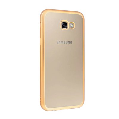 CaseUp Samsung Galaxy A3 2017 Lazer Kesim Silikon Kılıf Gold