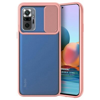 Microsonic Xiaomi Redmi Note 10 Pro Kılıf Slide Camera Lens Protection Rose Gold