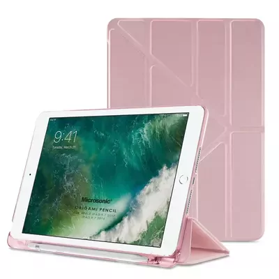 Microsonic Apple iPad 9.7 2017 Kılıf (A1822-A1823) Origami Pencil Rose Gold