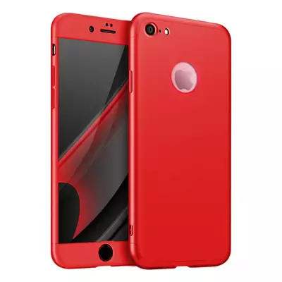 Microsonic Apple iPhone 7 Kılıf Double Dip 360 Protective Kırmızı