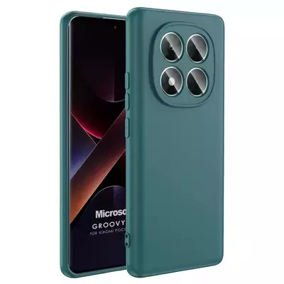 Microsonic Xiaomi Poco X7 Kılıf Groovy Soft Koyu Yeşil