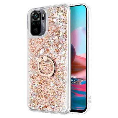 Microsonic Xiaomi Redmi Note 10 Kılıf Glitter Liquid Holder Gold