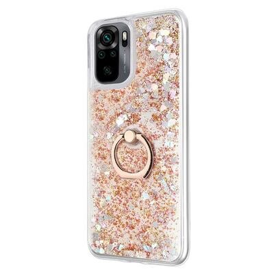 Microsonic Xiaomi Redmi Note 10 Kılıf Glitter Liquid Holder Gold