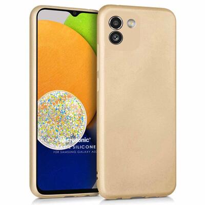 Microsonic Samsung Galaxy A03 Kılıf Matte Silicone Gold