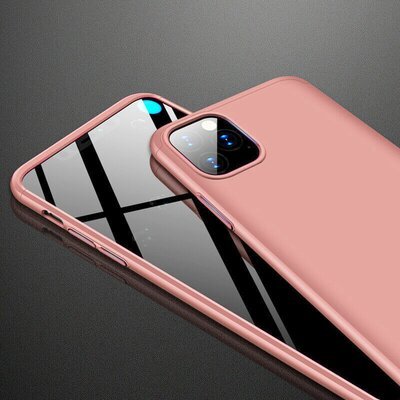 Microsonic Apple iPhone 11 Pro Kılıf Double Dip 360 Protective AYS Rose Gold