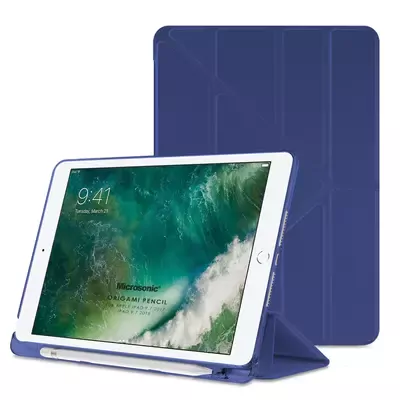 Microsonic Apple iPad 9.7 2017 Kılıf (A1822-A1823) Origami Pencil Lacivert