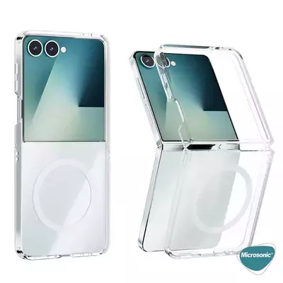 Microsonic Samsung Galaxy Z Flip 7 Kılıf MagSafe Clear Soft Şeffaf