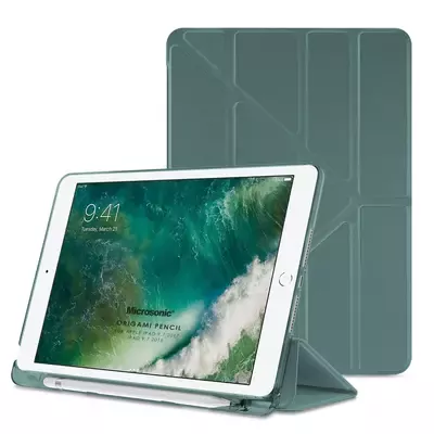 Microsonic Apple iPad 9.7 2017 Kılıf (A1822-A1823) Origami Pencil Koyu Yeşil