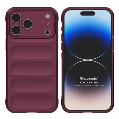 Microsonic Apple iPhone 17 Pro Max Kılıf Oslo Prime Bordo