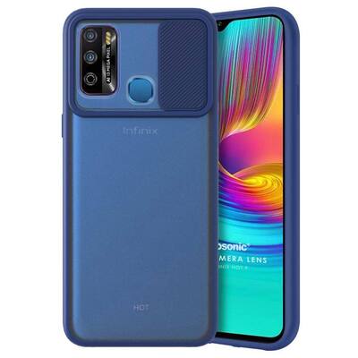 Microsonic Infinix Hot 9 Kılıf Slide Camera Lens Protection Lacivert