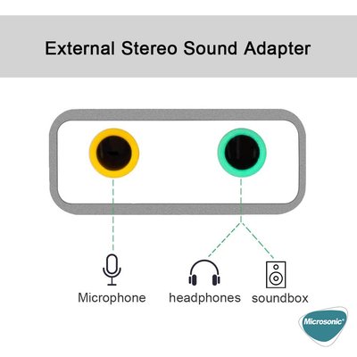 Microsonic USB Sound Card Kablo, USB to 3.5mm Kulaklık ve Mikrofon Çevirici Adaptör Rose Gold