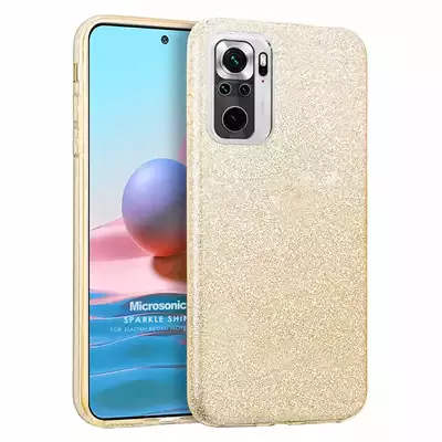 Microsonic Xiaomi Redmi Note 10S Kılıf Sparkle Shiny Gold