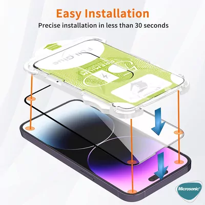Microsonic Apple iPhone 16e Magic Uygulama Aparatlı Tam Kapatan Ekran Koruyucu Siyah