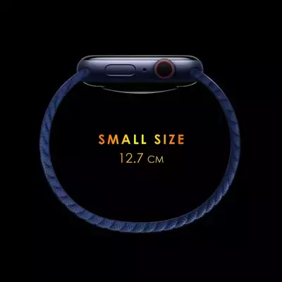 Microsonic Apple Watch Series 7 41mm Kordon, (Small Size, 127mm) Braided Solo Loop Band Kahverengi