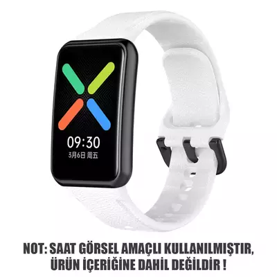 Microsonic Oppo Watch Free Kordon, Silicone Sport Band Beyaz