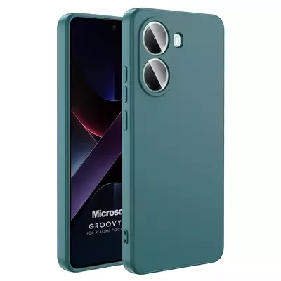 Microsonic Xiaomi Poco X7 Pro Kılıf Groovy Soft Koyu Yeşil