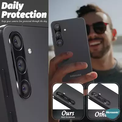 Microsonic Samsung Galaxy A55 Kamera Lens Koruma Camı V2 Siyah