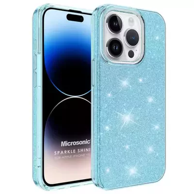 Microsonic Apple iPhone 15 Pro Kılıf Sparkle Shiny Mavi