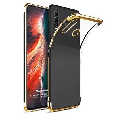 Microsonic Huawei Honor 9X Kılıf Skyfall Transparent Clear Gold