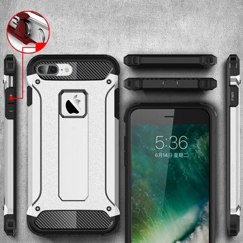 Microsonic Apple iPhone 7 Plus Kılıf Rugged Armor Gümüş