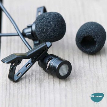 Microsonic USB Microphone, USB Girişli Yaka Mikrofonu Siyah