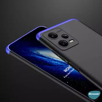 Microsonic Xiaomi Redmi Note 12 Kılıf Double Dip 360 Protective Siyah Kırmızı