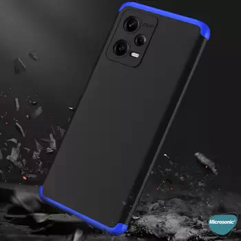 Microsonic Xiaomi Redmi Note 12 Kılıf Double Dip 360 Protective Siyah Kırmızı