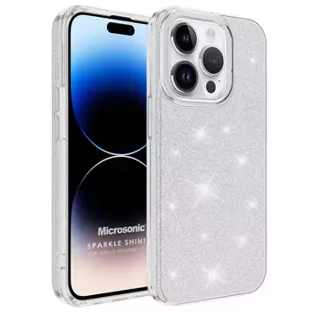 Microsonic Apple iPhone 15 Pro Kılıf Sparkle Shiny Gümüş