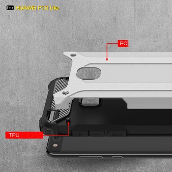 Microsonic Huawei P10 Lite Kılıf Rugged Armor Siyah