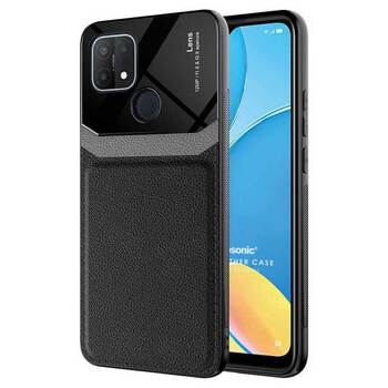 Microsonic Oppo A15 Kılıf Uniq Leather Siyah