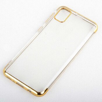 Microsonic Samsung Galaxy A91 Kılıf Skyfall Transparent Clear Gold