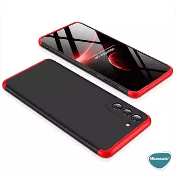 Microsonic Samsung Galaxy S21 FE Kılıf Double Dip 360 Protective Siyah