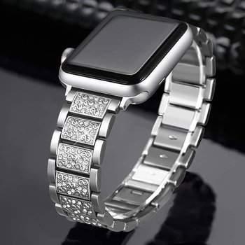 Microsonic Apple Watch Series 1 42mm Metal Dressy Jewelry Kordon Gümüş