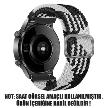 Microsonic Garmin Forerunner 645 Kordon Braided Loop Band Siyah Beyaz