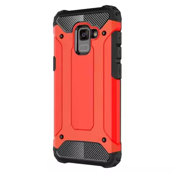 Microsonic Samsung Galaxy A8 2018 Kılıf Rugged Armor Kırmızı