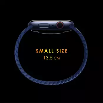 Microsonic Samsung Galaxy Watch 3 45mm Kordon, (Small Size, 135mm) Braided Solo Loop Band Lacivert