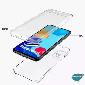 Microsonic Xiaomi Redmi Note 11 Pro 5G Kılıf Komple Gövde Koruyucu Şeffaf