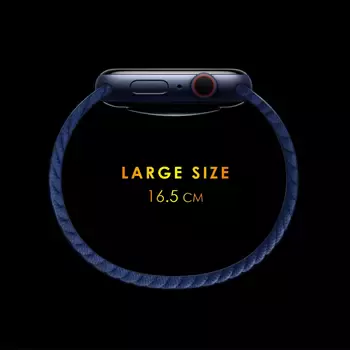 Microsonic Samsung Galaxy Watch 46mm Kordon, (Large Size, 165mm) Braided Solo Loop Band Siyah