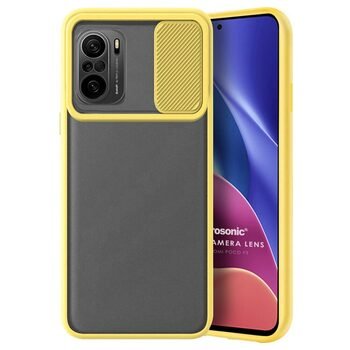 Microsonic Xiaomi Poco F3 Kılıf Slide Camera Lens Protection Sarı