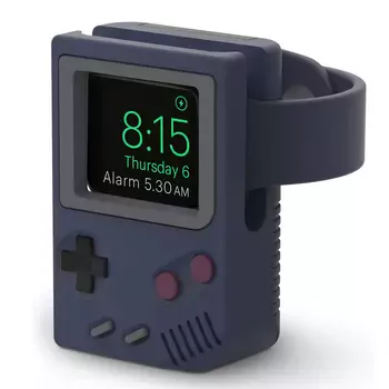 Microsonic Apple Watch Ultra 3 Masaüstü Şarj Standı Gameboy Lacivert
