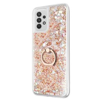 Microsonic Samsung Galaxy A72 Kılıf Glitter Liquid Holder Gold