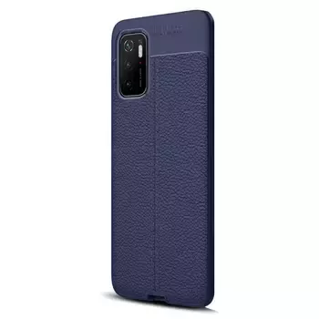 Microsonic Xiaomi Poco M3 Pro Kılıf Deri Dokulu Silikon Lacivert